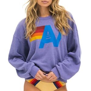 ~AVIATOR NATION~ relaxed crew sweatshirt in LAVENDER size SMALL
